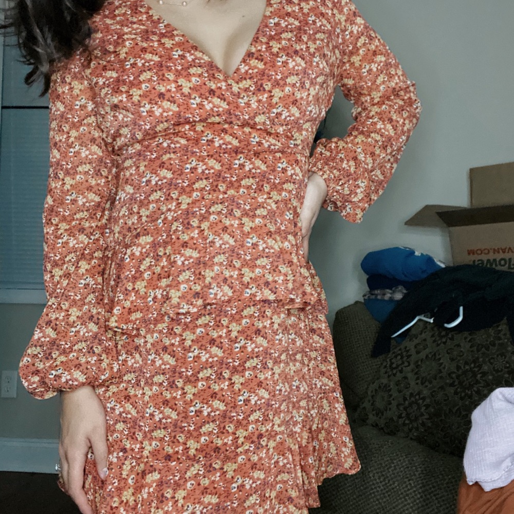 Francesca’s Long Sleeve Floral Dress